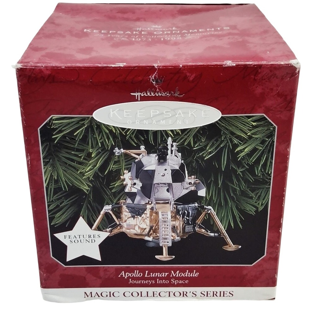 Vtg 1997 Hallmark Keepsake Ornament: Apollo Lunar Module Alan Shepard Audio Wbox